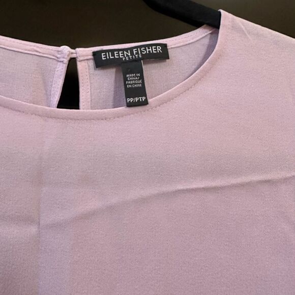 Eileen Fisher Silk Georgette Crepe Top Blouse - Picture 3 of 6